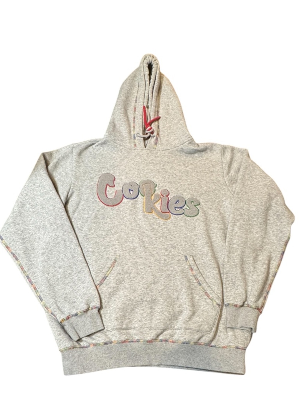 Cookies Light Gray Hoodie with Pastel Logo Size XL Unisex